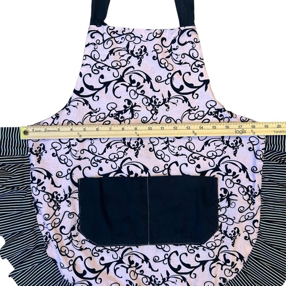 Flirty Apron Pink and Black Ruffles - Picture 3 of 5